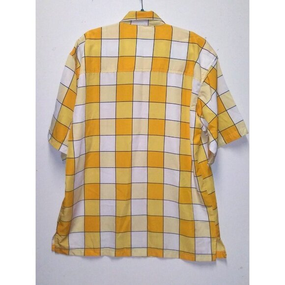 Mens Yellow Checkered Shirt 2XL Windowpane Plaid collared Stardom Collection EUC - Picture 2 of 10
